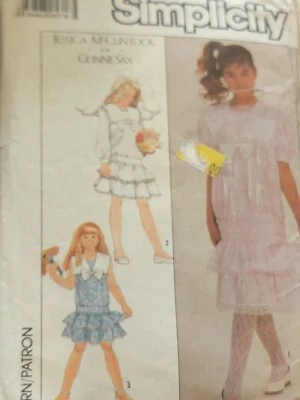  Vintage Simplicity Pattern  Jessica McClintock For Gunne Sax Girls Dress 7-10 Y - Image 1 of 2