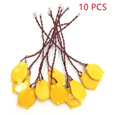 10 pcs Notebook BIOS CMOS Battery Laptop CR2032 3V Motherboard With 2-Pin Wire - Image 1 of 4