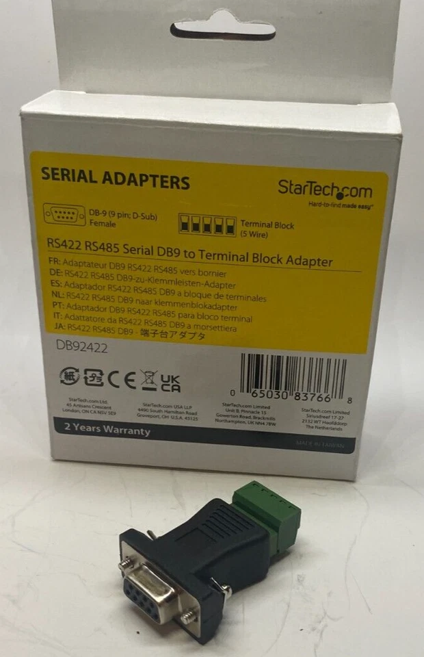 StarTech RS422 RS485 Serial DB9 to Terminal Block Adapter - Prepaid Shipping - Image 1 of 4
