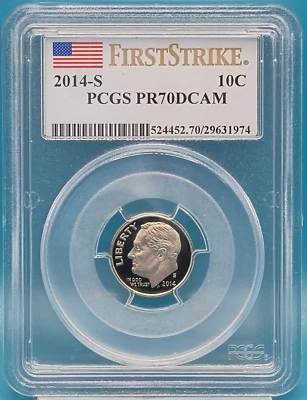 2014-S Roosevelt Dime 10C PCGS PR 70 DCAM - First Strike - Image 1 of 4