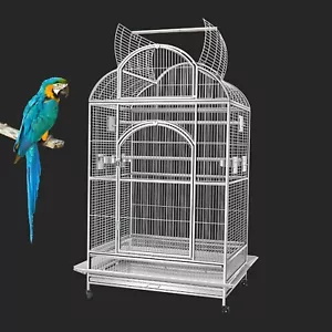 Supreme 207cm Stainless Steel Parrot Aviary Macaw Bird Cage Perch Play Top - Picture 1 of 11