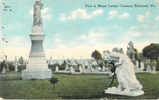 c1910 View In Mount Calvary Cemetery, Richmond, Virginia Postcard