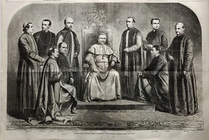 Papa Pio IX Mons Borromeo Cenni Talbot Pacca Ricci Stella Marsigli stampa 1860 - Bild 1 von 5