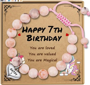 Birthday Gifts for Girls, Beaded Bracelets as 1 3 4 5 6 7 8 9 10 11 Year Old Bir - Picture 1 of 9