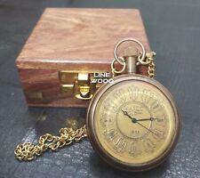 Personalisierte handgemachte antike nautische Messing Taschenuhren Uhr mit...