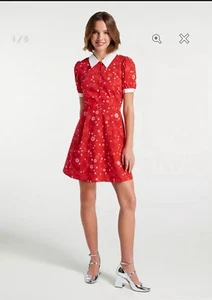 ModCloth NWT One Sweet Day Vitage Inspired Shirtdress - Red - Size 8 - Picture 1 of 5