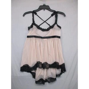 Shirley Of Hollywood Pink Sheer Lace Trim Spaghetti Strap Womens Camisole Size L - Picture 1 of 15