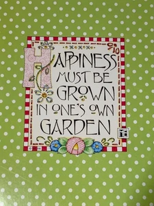 2007 Maria Engelbreit Blanko Notizkarte UNBENUTZT Glück muss aus eigenem Garten gezogen werden - Bild 1 von 4