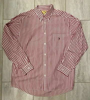 Vintage Duck Head Shirt Mens XL Red White Striped Button Down Mallard Logo - Image 1 of 4