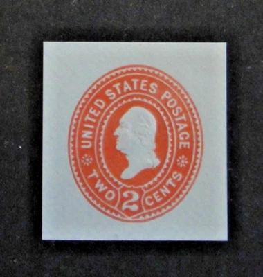 US Stamped Envelope U370 2c 1899 Cut Square Carmine on Blue - Image 1 of 2