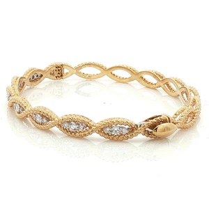 Roberto Coin Diamond, 18K Yellow Gold Barocco Collection Bracelet - Picture 1 of 11