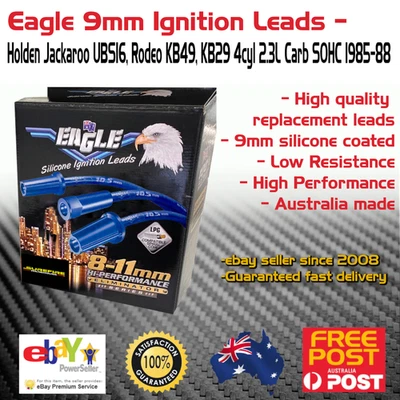 Eagle 9mm Ignition Leads 4cyl Holden Jackaroo UBS16 Rodeo KB49 KB29 2.3L 1985-88 - image 1 of 4