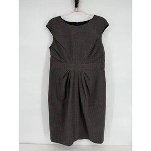 Vestido Vaina Adrianna Papell Gris a Cuadros Manga Gorra Carrera Mujer Talla 14 Nuevo con Etiquetas - Imagen 1 de 12