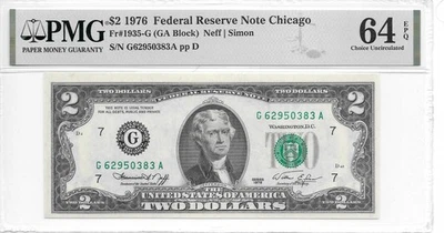 1976 Chicago/Cleveland $2 FRN (GA Block) PMG 64EPQ/65EPQ Choice/Gem Uncirculated - Image 1 of 4