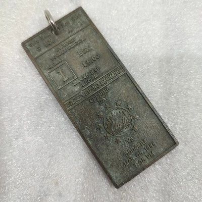 VTG New York Mets Brass Keychain Opening Day 1988 VS Dodgers Stadium Giveaway - Image 1 of 4