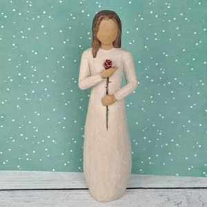 Estatuilla de colección Willow Tree “Love” 2003 mujer niña con rosa aprox 9” de alto - Imagen 1 de 9