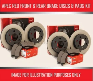 FRONT + REAR DISCS AND PADS APEC RED FOR AUDI A4 CONVERTIBLE 2 2004-06 - Picture 1 of 7