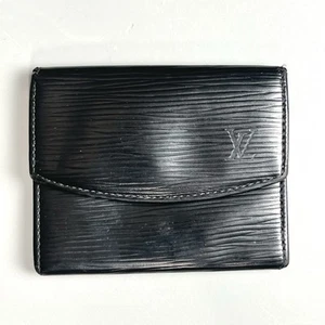 Authentic Louis Vuitton Porto Monnaie Simple Black Epi Coin Purse Wallet CA0977 - Picture 1 of 24