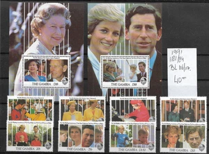 GAMBIA @ 1991 SET + M/S Diana of Wales MNH NICE PRICED @ Afr.607 - Picture 1 of 1