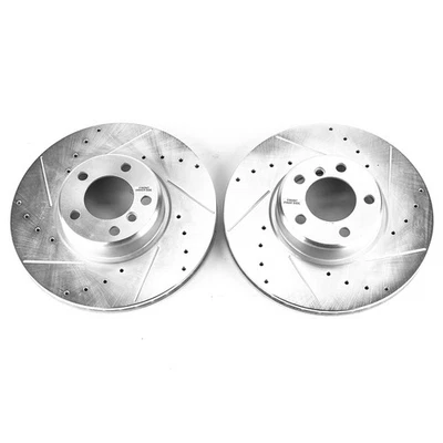 PowerStop Evolution Drilled Slotted Rotors Pair Front For BMW 328i - Image 1 of 3