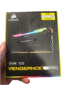 CORSAIR VENGEANCE RGB PRO DDR4 RAM 32GB (2x16GB) 3600MHz Intel/AMD Black Sticks - Afbeelding 1 van 2