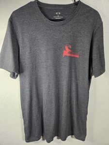 Oakley II T-Shirt Mens Size Large Grey Designer Tee Shirt Double Sided OAKLEY - Picture 1 of 12
