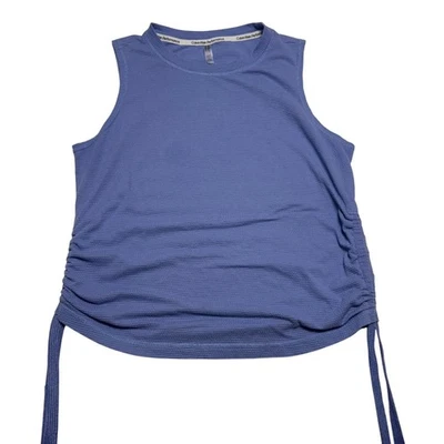 Calvin Klein Performance Tank Top Women's Sleeveless Drawstring Side Blue - Image 1 of 4