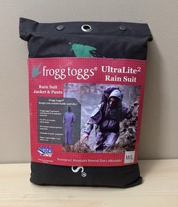 New Frogg Toggs Mens M/L Waterproof Ultra Lite 2 Complete Rain Suit Khaki NWT - Picture 1 of 4
