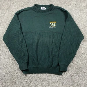 Vintage Green Bay Packers Sweater Men’s  XL Ivory Knit Super Bowl XXXL NFL Lee - Picture 1 of 8