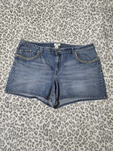 Cato Damen Übergröße blaue Jeans mittlere Waschung x Nähte Denim Shorts Größe 22W - Bild 1 von 11