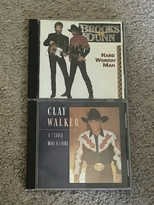 Brooks & Dunn Hard Workin’ Man + Clay Walker If I Could Make A Living CD Lot - Foto 1 di 3