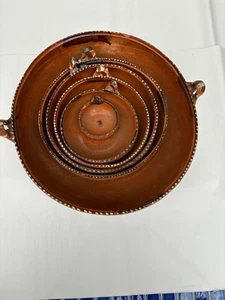 VINTAGE REDWARE TONALA SCHALEN 6ER SET RUSTIKALE VOLKSKUNST - Bild 1 von 3