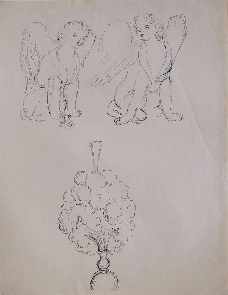 Джанин Джанет - оригинальный рисунок - чернила - ангелы - Изображение 1 из 1