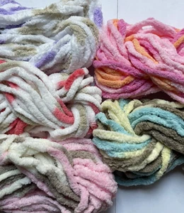 Job lot bundle Yarn Wool Crafts Pom BERNAT Luxury BABY CHENILLE 5x10 meters 110A - Picture 1 of 6