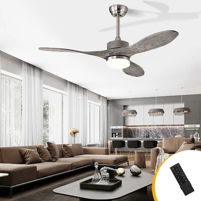 48 Inch Reversible Ceiling Fan w/ 18W LED Light & 3 Color Temperatures Nickel - Image 1 of 4
