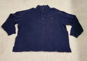 Polo Ralph Lauren Sweater Mens Blue 2XB XXL 1/4 Zip Casual Sweatshirt Big&Tall - Picture 1 of 15