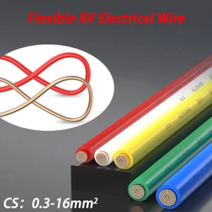 Single Core RV Flexible Wire Pure Copper Cores PVC Electrical Cable 0.3mm²-16mm² - Picture 1 of 5