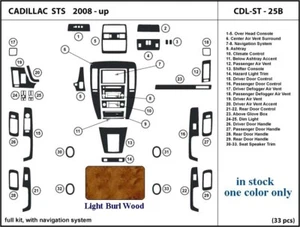 Se adapta a Cadillac STS 2008 2009 2010 2011 2011 kit de ajuste de tablero madera de burla ligera - Imagen 1 de 2
