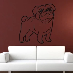 Pegatina de arte de pared de dibujos animados para perro Pug (AS10192) - Imagen 1 de 2