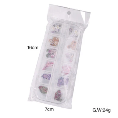 240pcs Manicure Nail Srquins Wood Pulp Simulation DIY Art 3D Flower Maple Leaf - Image 1 of 4