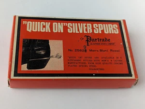 Partrade "Quick on" Silver Spurs 25829 Mens Blunt Rowel Spurs - Picture 1 of 12