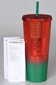 Vaso Walt Disney World Starbucks Mickey Mouse Navidad Vacaciones NUEVO Rojo Verde - Imagen 1 de 6