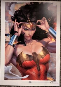 2024 SDCC STANLEY ARTGERM LAU WONDER WOMAN DC COMICS IMPRESIÓN ARTÍSTICA FIRMADA - Imagen 1 de 1