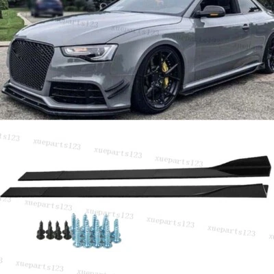 78.7" 2M CARBON FIBER Side Skirt Splitter Lower Lip FOR Audi A3 S3 A4 S4 A5 S5 - Image 1 of 4
