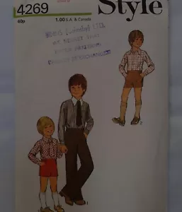 Pattern STYLE 4269 Child SHORTS SHIRT TIE TROUSERS Size 6 UNCUT - Picture 1 of 2