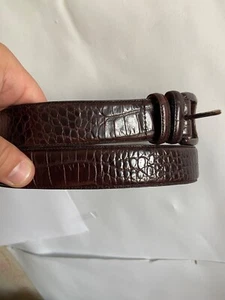 Vintage RALPH LAUREN Brown Alligator Belt Size S - Picture 1 of 13