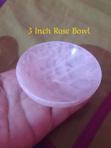 Rose Quartz Gemstone Bowl Natural Handmade Quartz Bowl Serving Stone Bowl 3 Inch