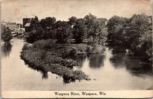 Vintage 1920er Waupaca Fluss Waupaca Wisconsin WI Postkarte - Bild 1 von 2