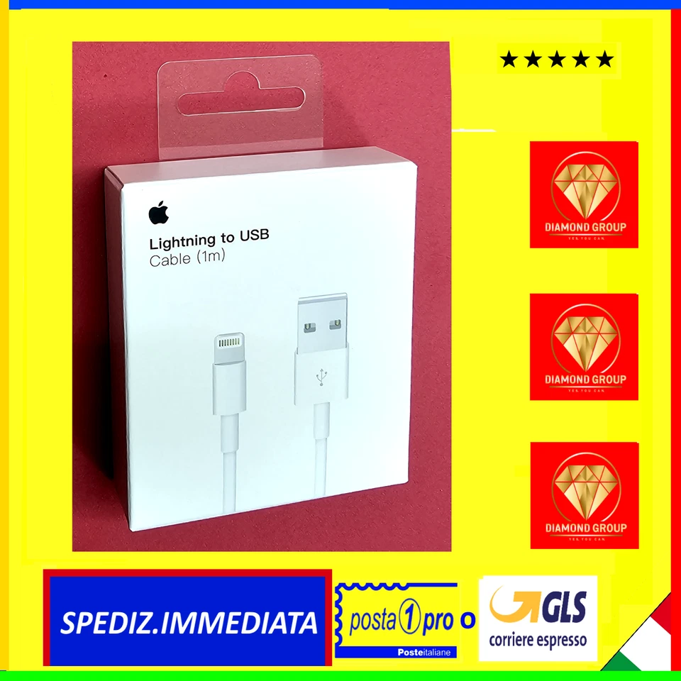 FILO CAVO IPHONE IPAD IPOD ORIGINALE LIGHTNING TO USB BLISTER MD818ZM CAVO DATI - Immagine 1 di 1