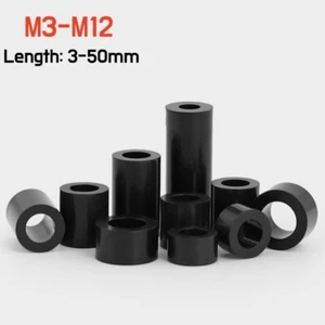 Black Plastic Nylon Spacers Standoff Thick Washers M3 M4 M5 M6 M8 M10 M12 - Picture 1 of 6